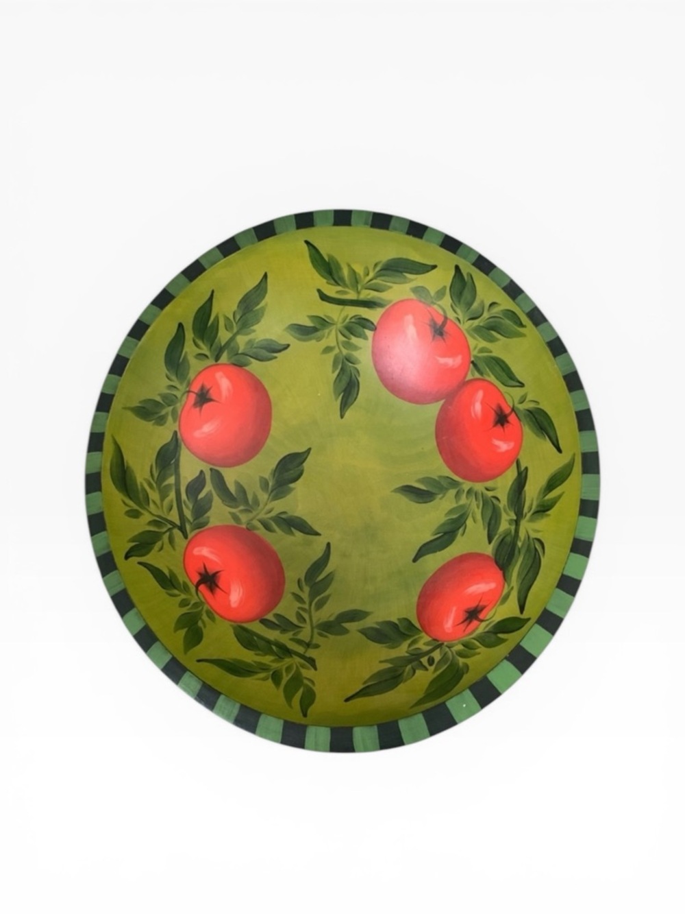 Sherwood Forest Designs Garden Tomatoes Hand Turned Hand Painted Large Bowl
